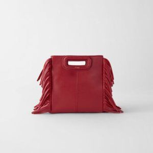 Maje Leather mini M bag in Red